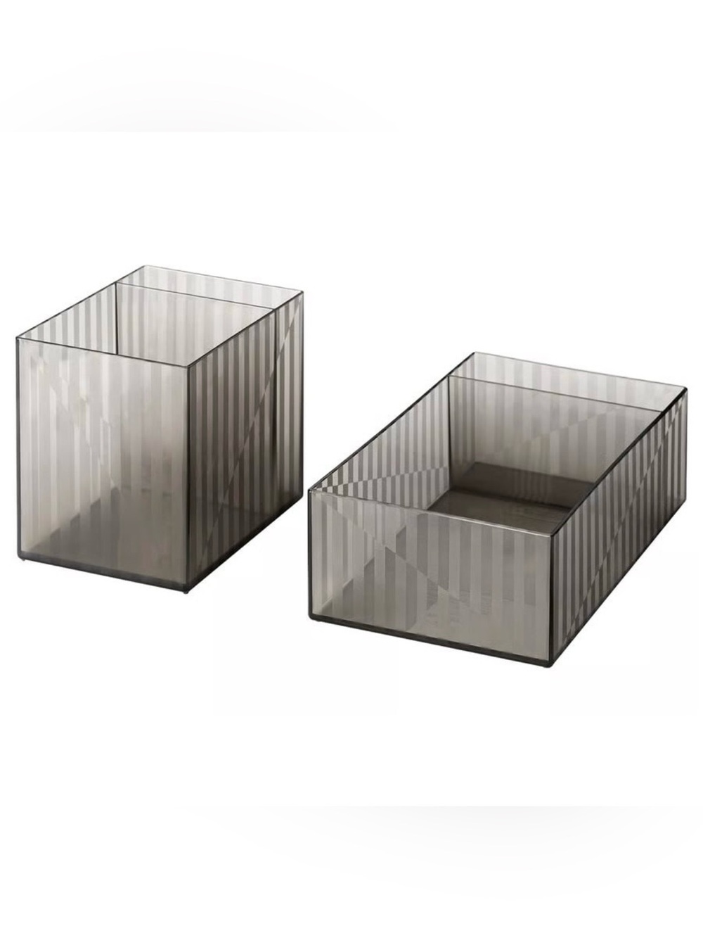IKEA LILLSTUGA Organizer Bins Set of 2 Dark Gray Storage Boxes New